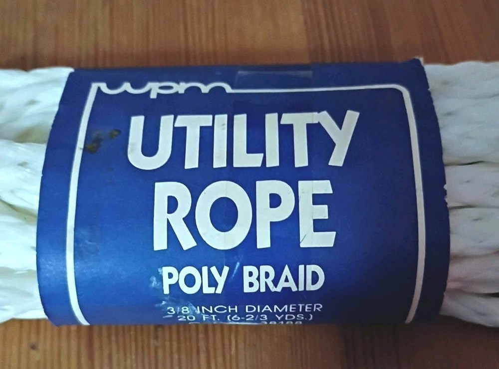 20 Ft 3/8" UTILITY ROPE POLY BRAID Nylon Strong Polyester Cord Clothesline Flag