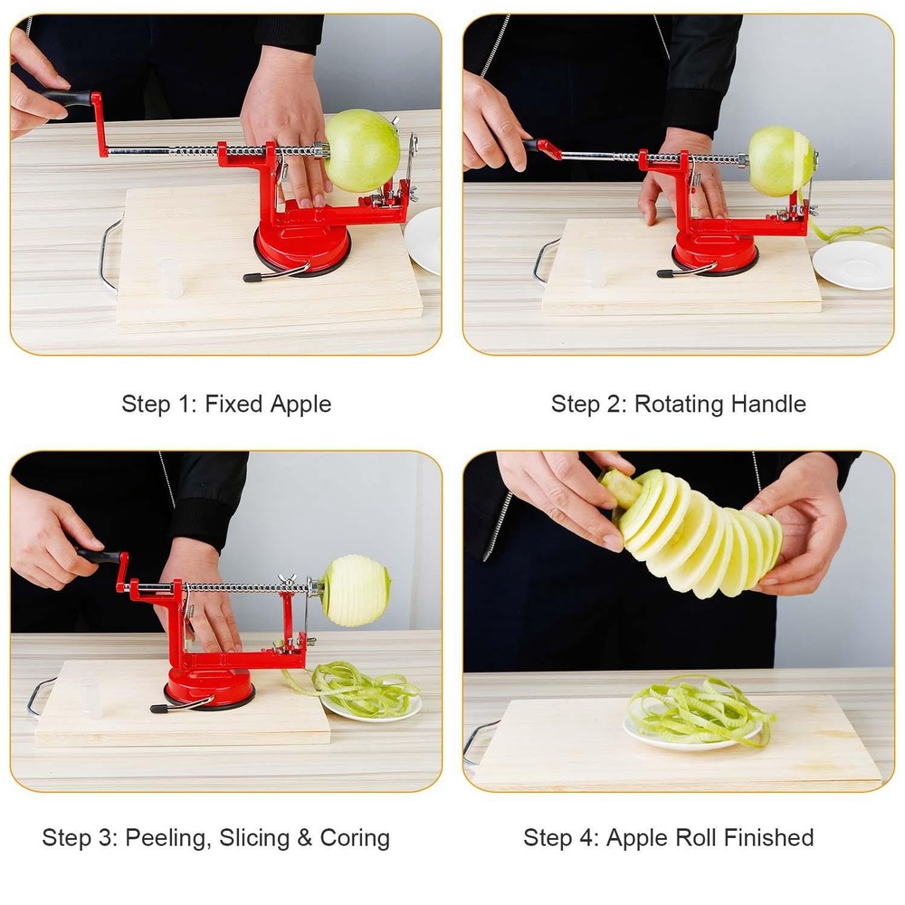 3" 1 Apple Peeler Manual Rotation Potato Fruit Core Slicer Kitchen Hand Cracking