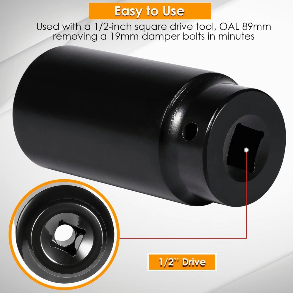 77080 19MM Harmonic Balancer Socket Crank Bolt Socket for Honda Engines