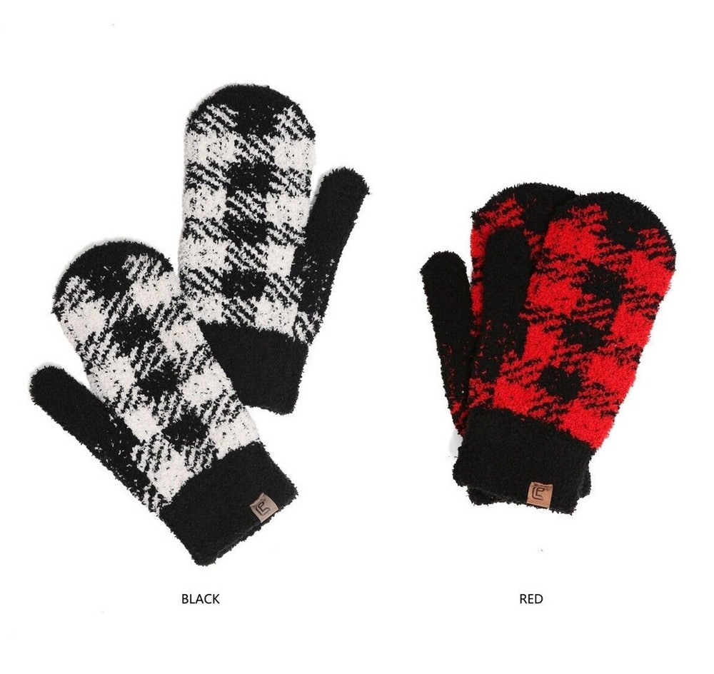 ComfyLuxe Buffalo Check Pattern Mittens