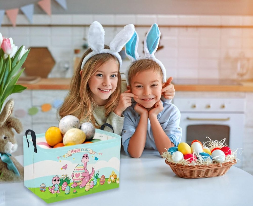 Sanjiaofen Rectangular Easter Dinosaur Basket,Dinosaur Basket.Cute Baskets fo...