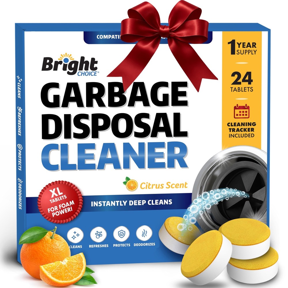 Garbage Disposal Cleaner and Deodorizer Tablets - 24 Pack, XL Citrus Foaming ...