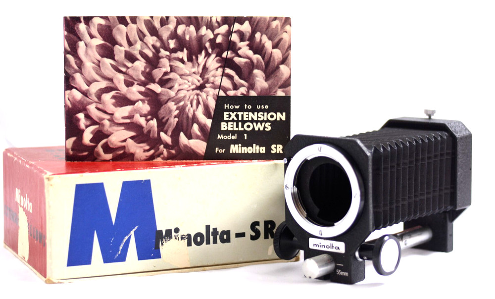 MINOLTA SR CAMERA EXTENSION BELLOWS MODEL 1 WITH BOX INSTRUCTIONS (MINT)
