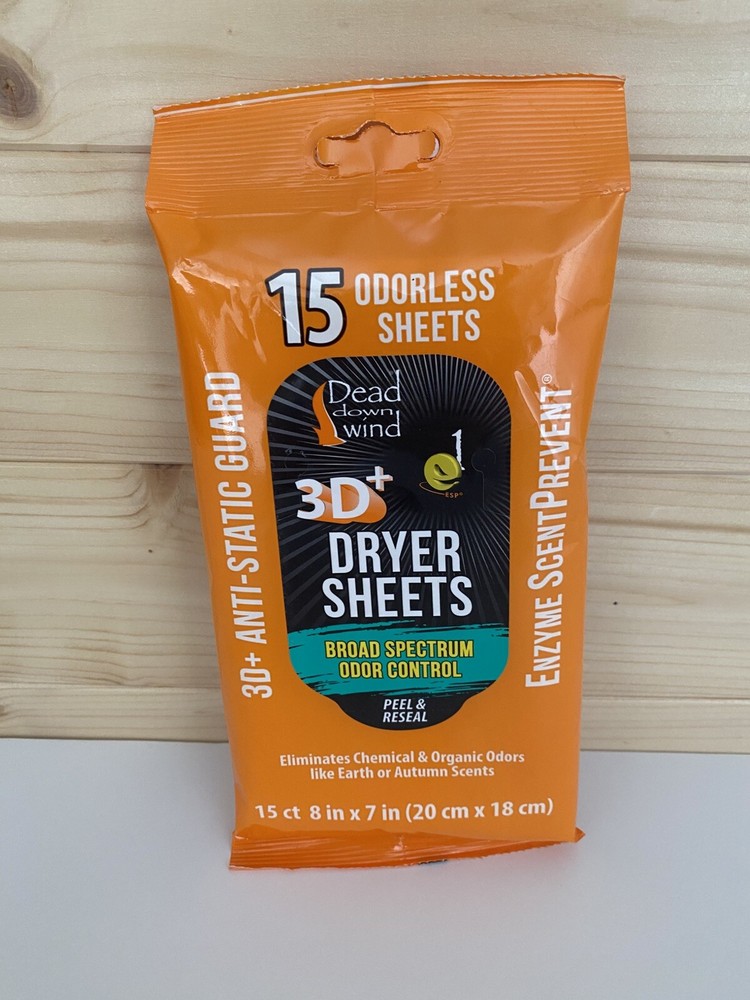 Dead Down Wind 3D+ Broad Spectrum Odor Control Dryer Sheets