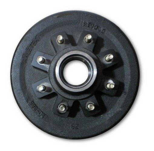 12 x 2 Trailer 8x6.5 Lug 1/2" Studs Brake Drum 7000# Axle DRUM ONLY NO BEARINGS