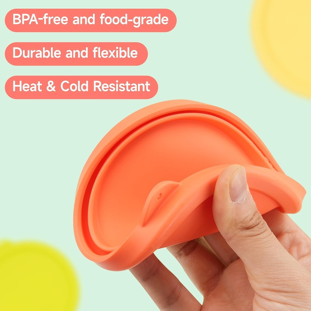 2 Cup Silicone Replacement Lids Storage Cover for 2 - 4 Pack, colorful