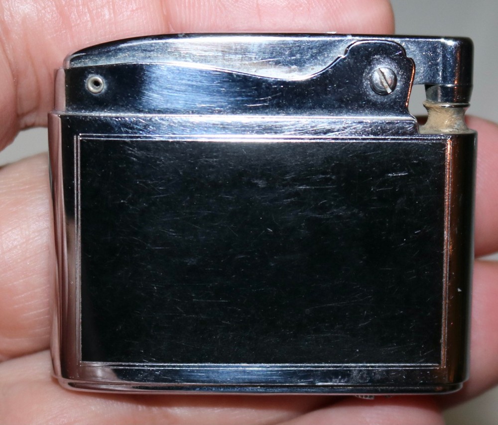 VINTAGE RONSON ADONIS FLORAL BLACK ENAMEL LIGHTER