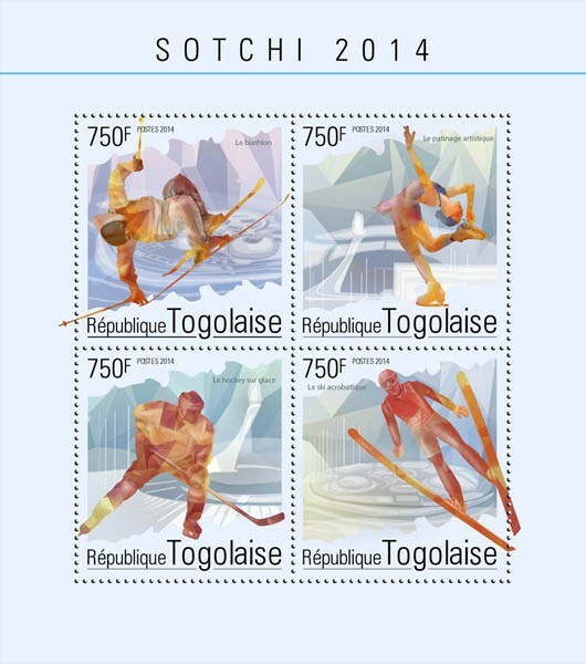 2014 TOGO MNH. SOCHI 2014   |  Y&T Code: 4190-4193  |  Michel Code: 6379-6382
