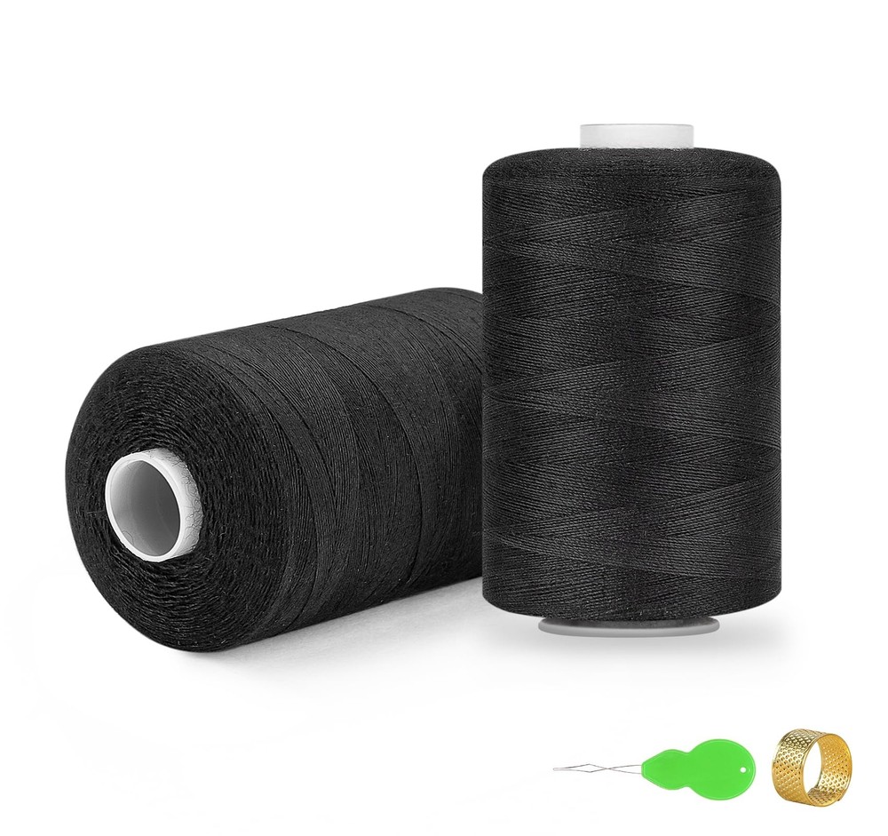 Sewing Thread 1000 Yard per Black Sewing Thread Polyester Thread Spools Sewin...