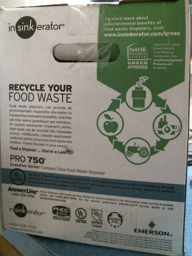 Insinkerator Evolution Pro 750, 0.75HP Garbage Disposal (01825) FS