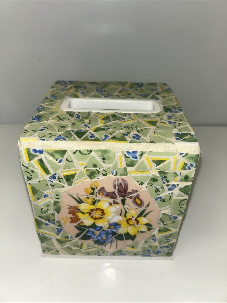 Unique Multicolor Mosaic Tile Tissue Box Cover