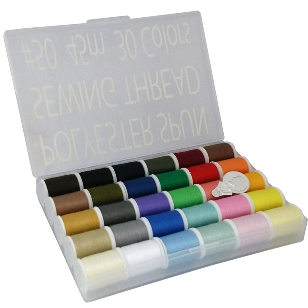Sewing Thread Kit 30 Colors, 45m Polyester Threads, Multicolor, Crafting