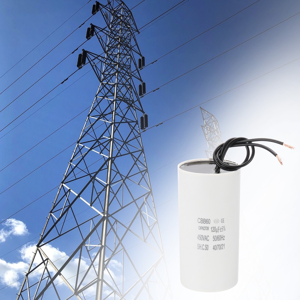 120uF CBB60 Running Capacitor, 2 Pcs Run Capacitor, White