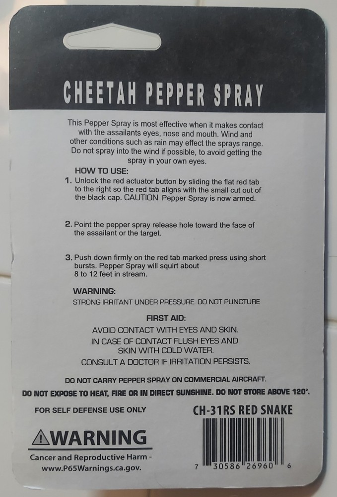 MAXIMUM STRENGTH PEPPER SPRAY SELF DEFENSE SECURITY PROTECTION