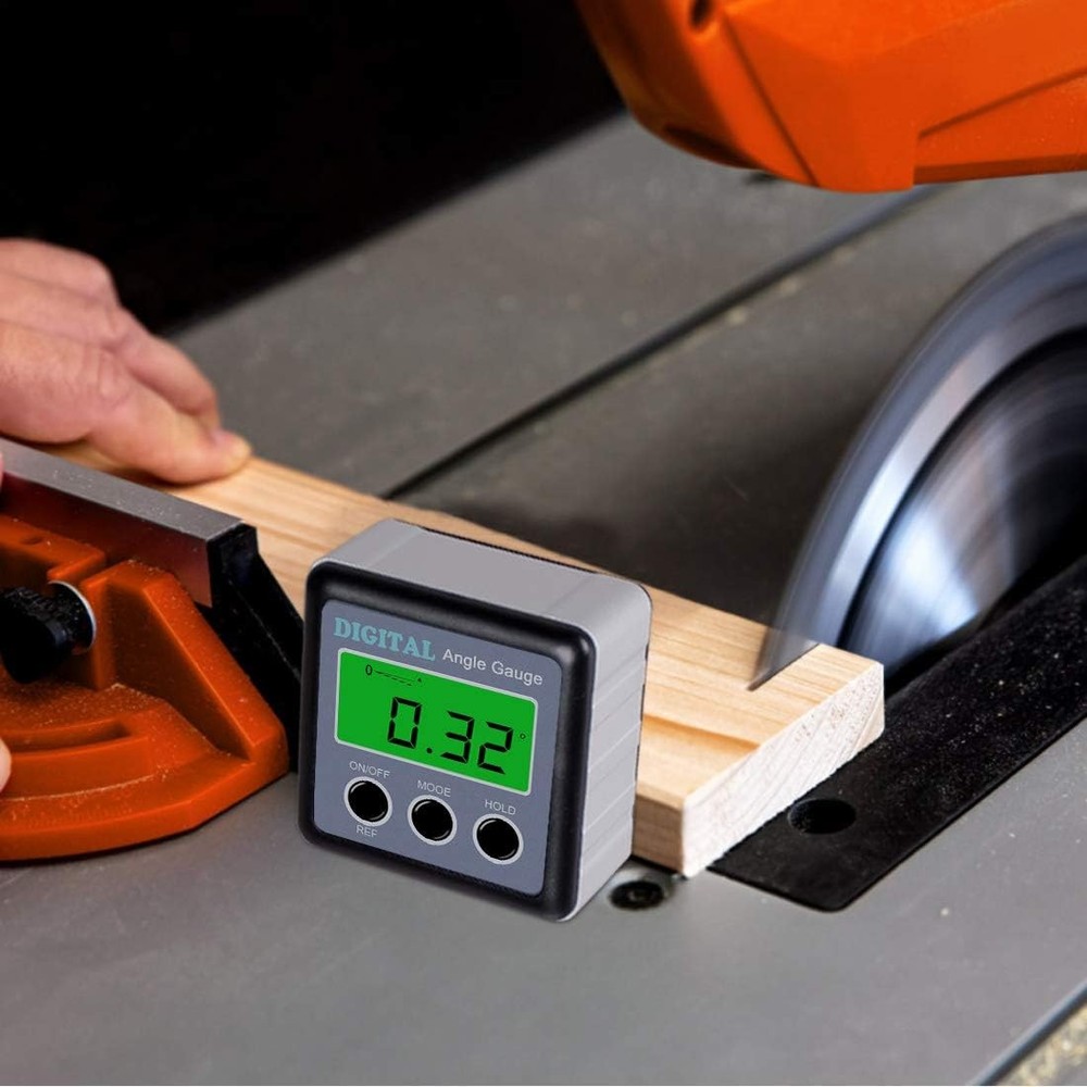 Digital Angle Gauge, Finder Magnetic Level Protractor, Silver