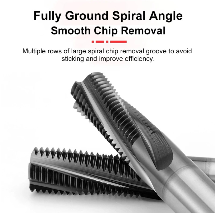 1/8-27 NPT Solid Carbide Thread Mill - TiAlN Coated - Full