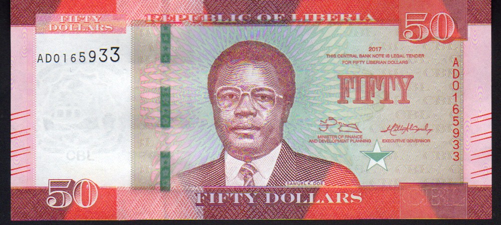 Liberia 50 Dollars 2017, Pick 34b Mint Unc