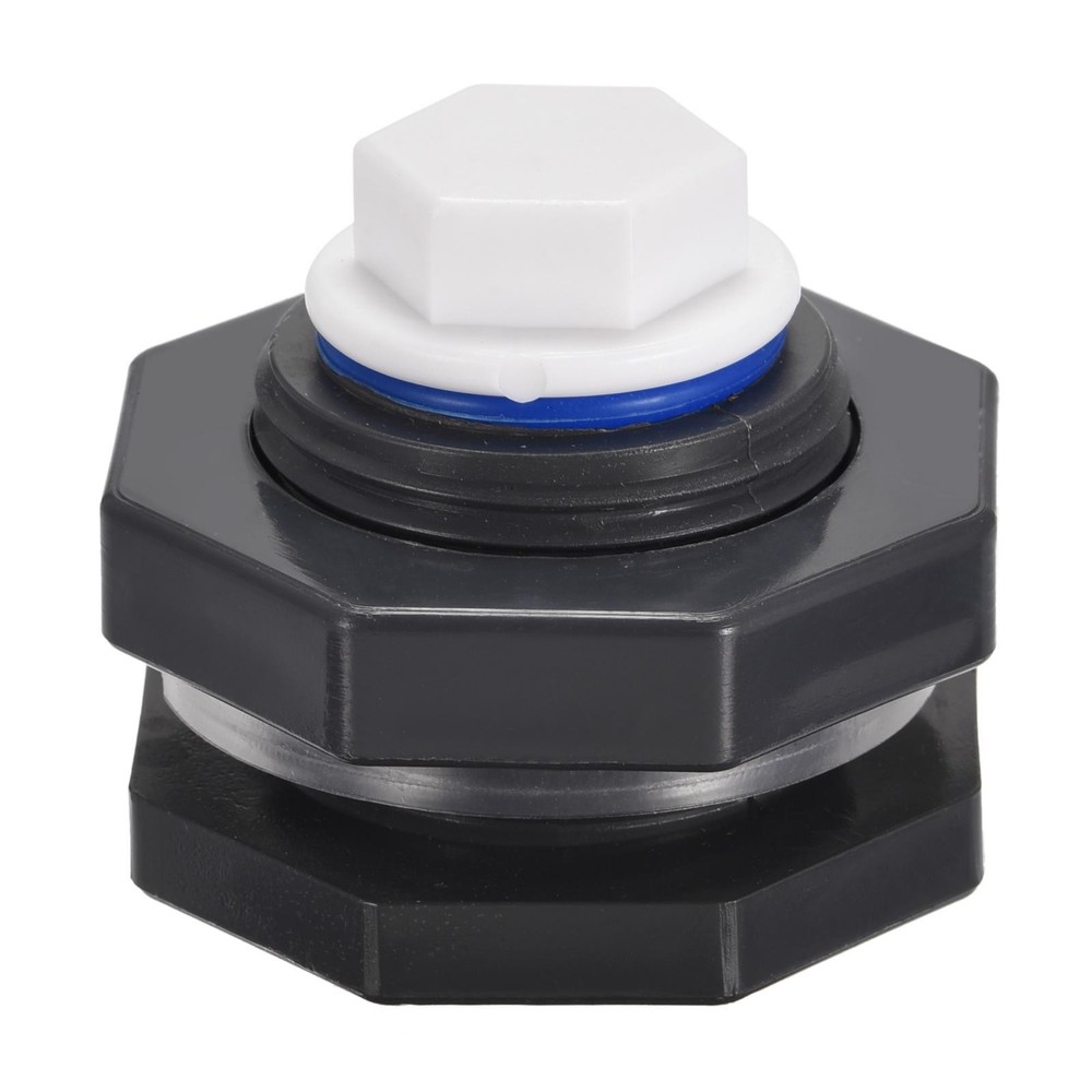 1 Set G3/4 Thread PVC Bulkhead Tank Adapter with White PPR Plug Fitting