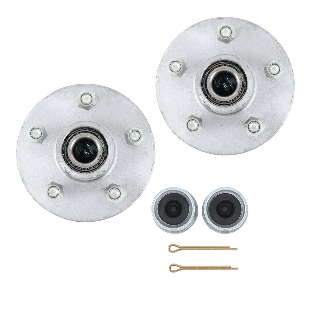 2x Boat Trailer Galvanized Hub Kit 5 Lug 1-3/8" x -1/16" Bearing 3,500 Greased