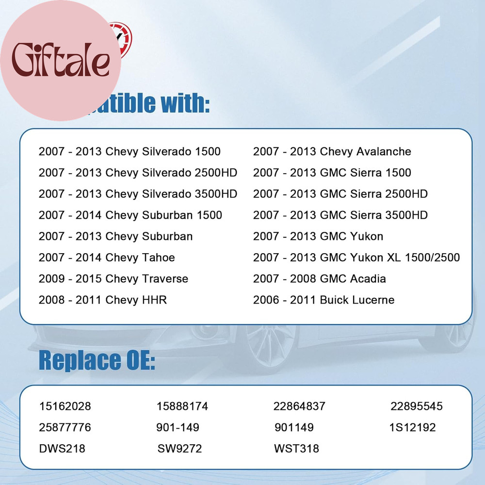 Passenger Power Window Switch Button 2 Pcs Compatible with 2007-2013 Chevy Silve