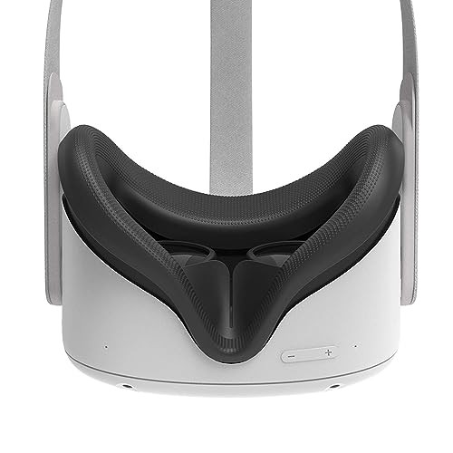 Face Cushion Pad Replacement Compatible with Oculus Quest 2, Silicone Black