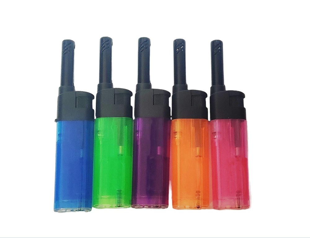 5pk Butane Refillable Kitchen Lighters Cabdle Lighter BBQ  Adjustable Flame