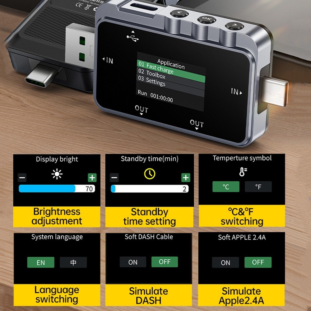 FNAC 28 USB Voltage Meter with Fast Charging Protocol Detection Features