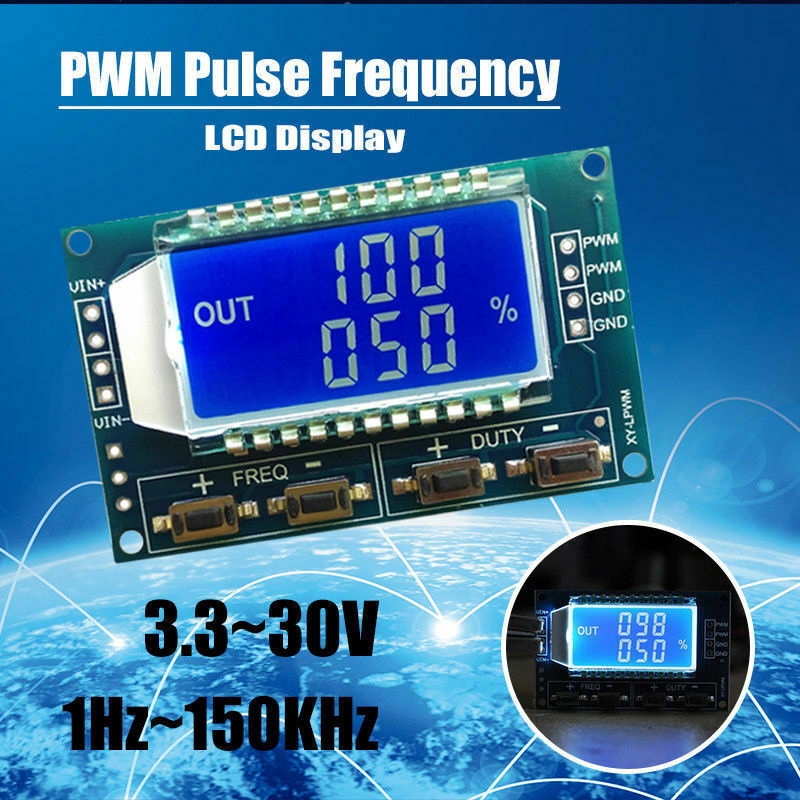 Signal Generator PWM Pulse Frequency Duty Cycle Adjustable Module LCD Display