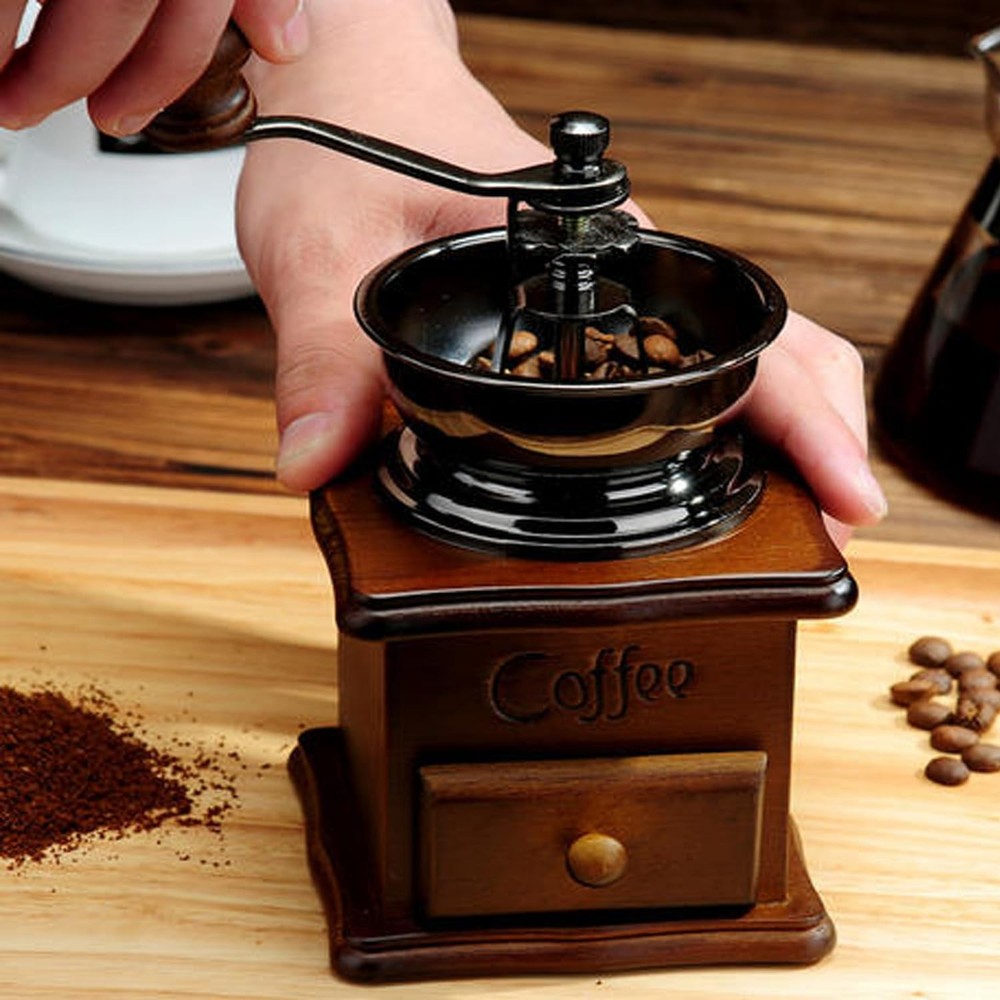 Coffee Mill Grinder - Manual Coffee Grinder with Adjustable Gear Setting and ...