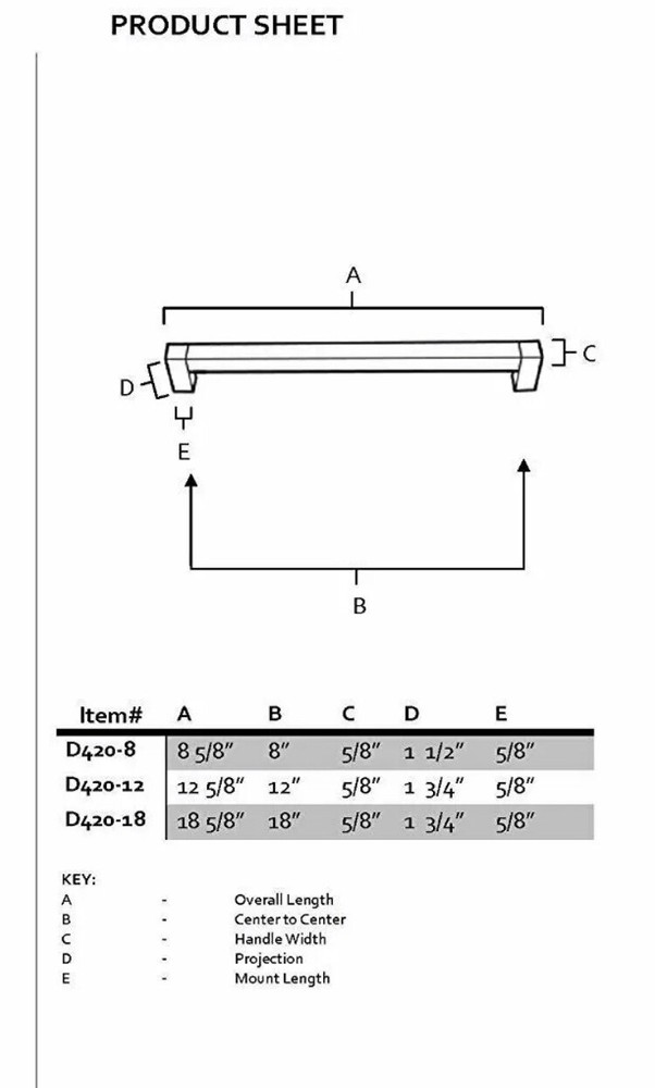 Alno D420-8-BRZ Appliance Block Modern Pull, Bronze