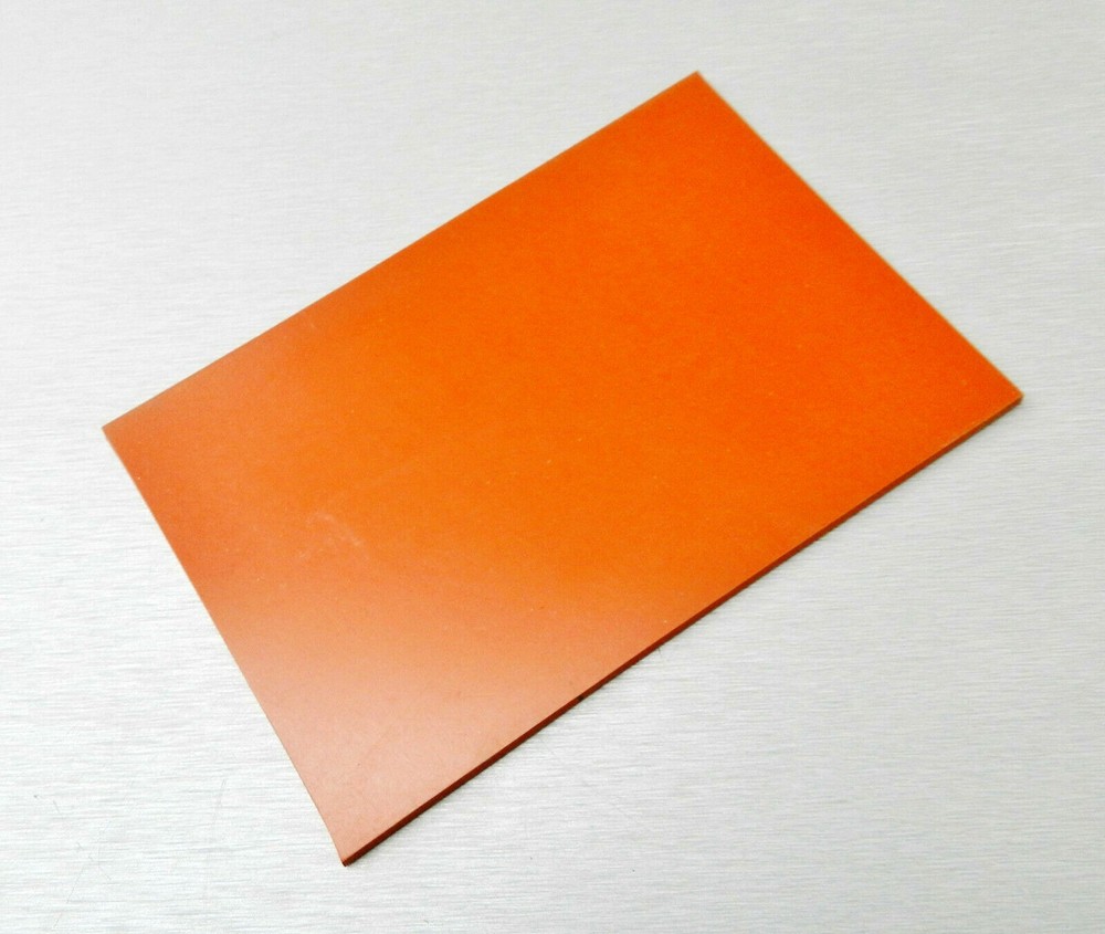 Silicone Rubber Sheet High Temp Solid Pad Red/Orange Commercial 4" x 8" x 1/8"