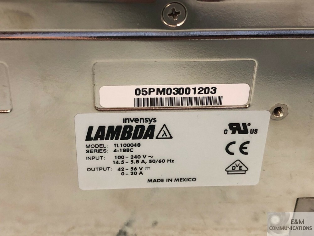 TL100048 INVENSYS TDK-LAMBDA SERIES 4:18BC 48V 1000W 20A POWER RECTIFIER MODULE