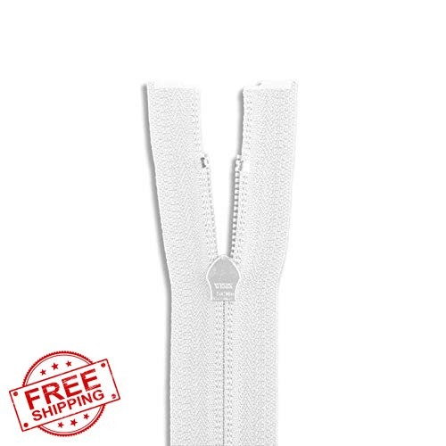 Nylon Coil Zipper 14" White Jacket Sewing Craft