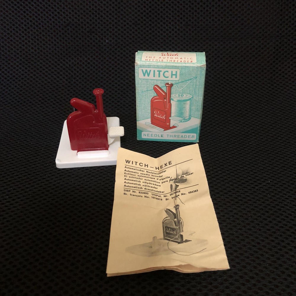 Vintage Witch Sewing Needle Threader + Instructions In Original Box West Germany