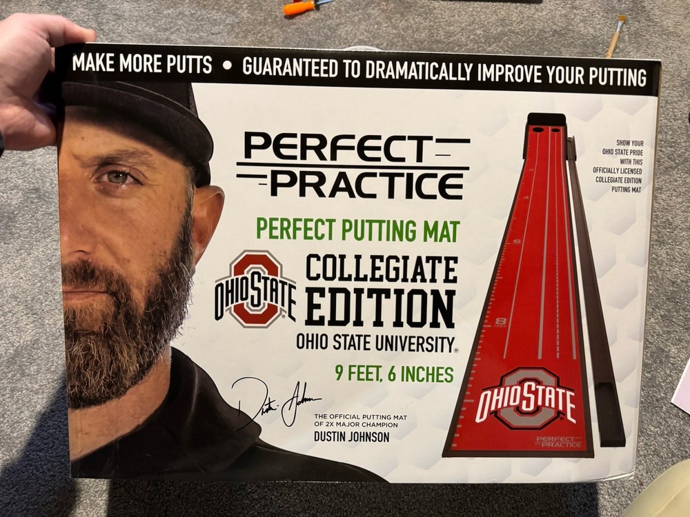 Ohio State PERFECT PRACTICE Putting Mat - Dustin Johnson - New In Box!