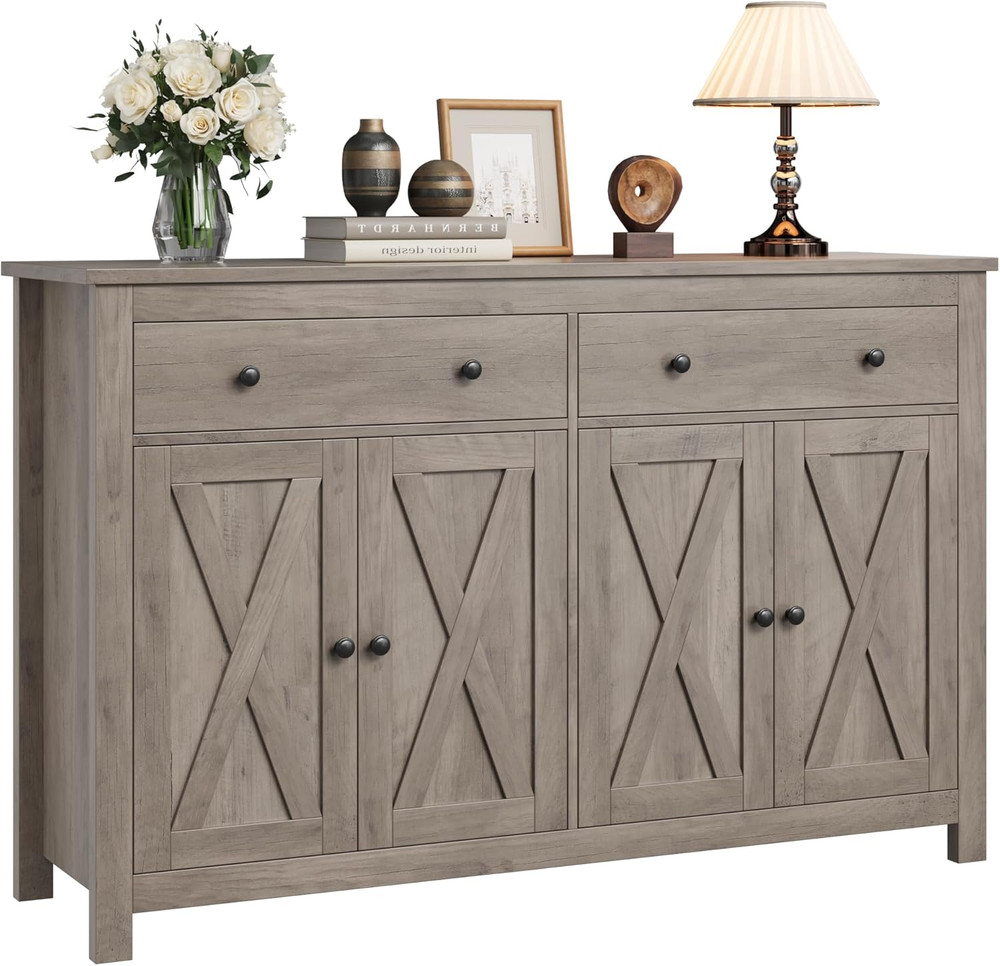 Sideboard Buffet Cabinet with Storage, 55" Large Kitchen Storage Cabinet with 2