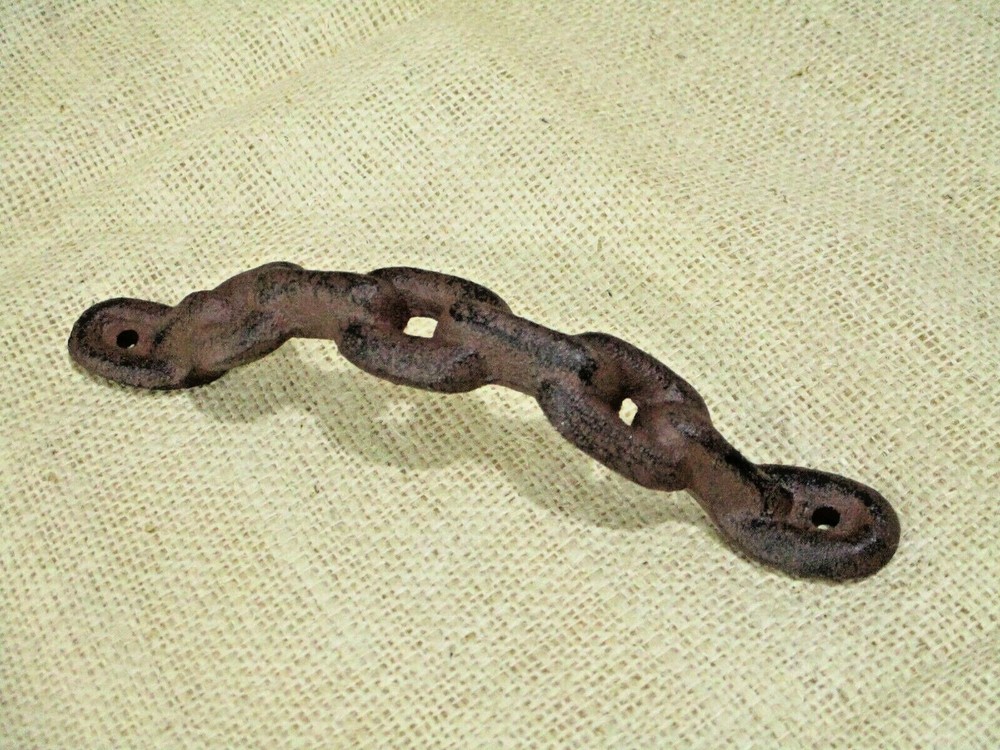 2 Large Cast Iron Antique style CHAIN Barn Handle, Gate Pull, Shed Door Handles