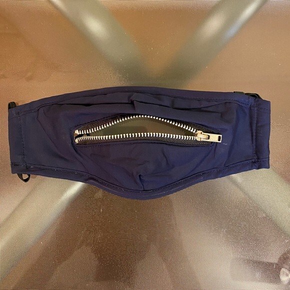 blue zipper face mask