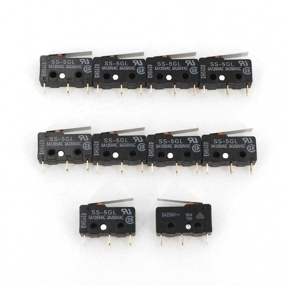 10Pcs OMRON SS-5GL Hinge lever 3-Pin SPDT Subminiature Basic Limit Switch