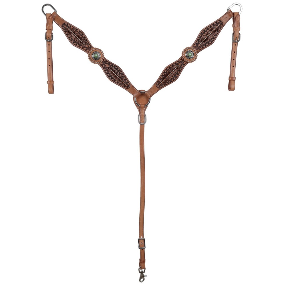 HEADSTALL Browband BREAST COLLAR REINS Silverwing Feather Tooled Silver Studs