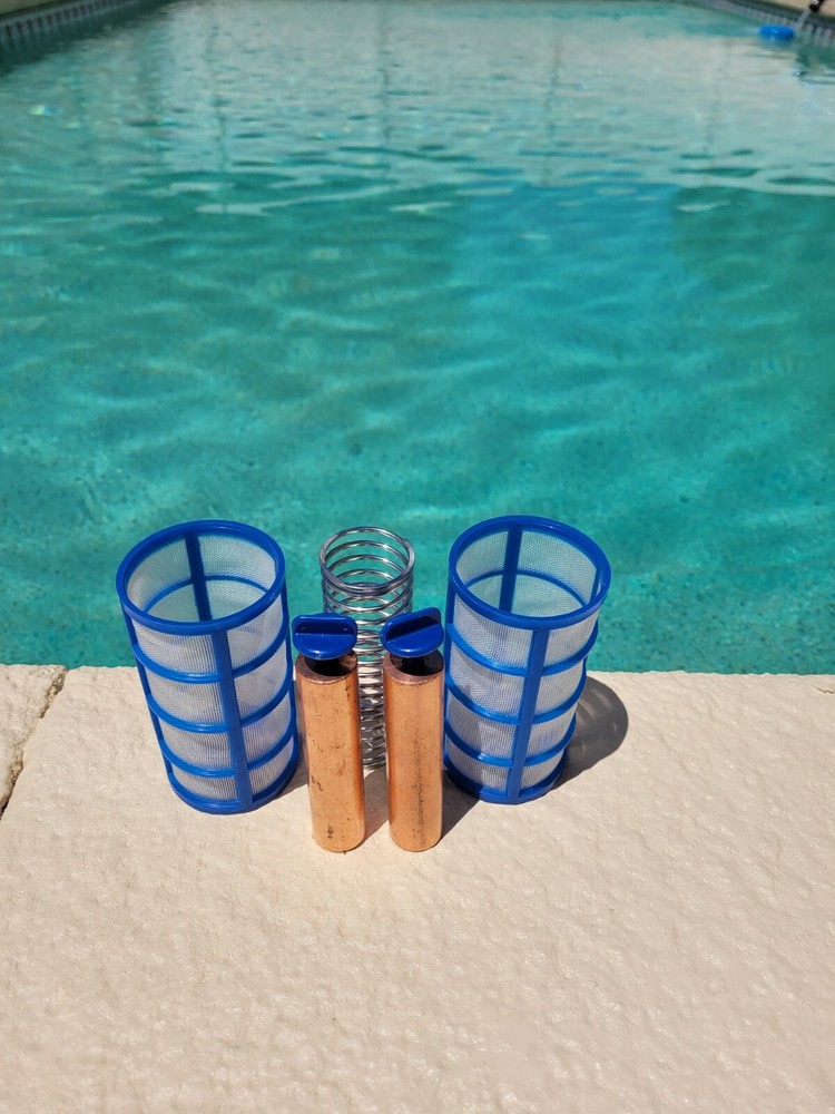 2 Cu Anode 450g each - 2 Basket- SS Spring - Two Wing Nuts- Solar Pool Ionizer