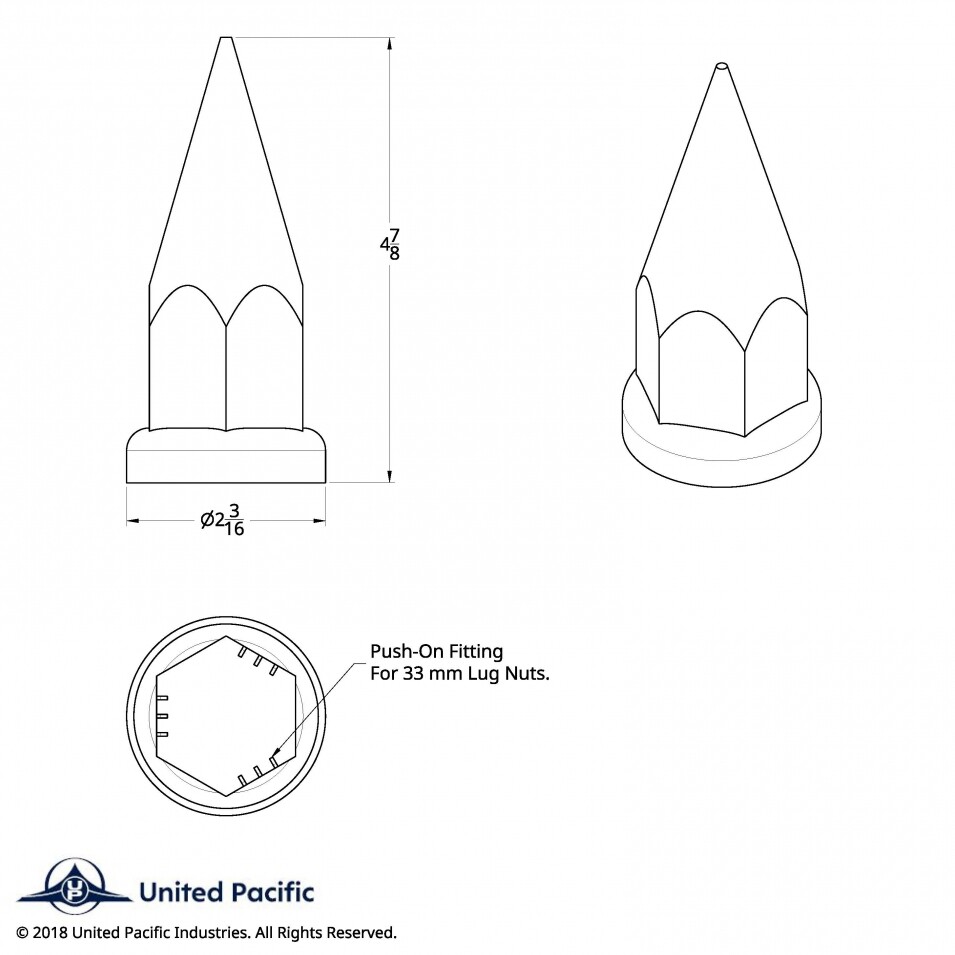 Spike Lug Nut Covers 33MM - 20 Pack