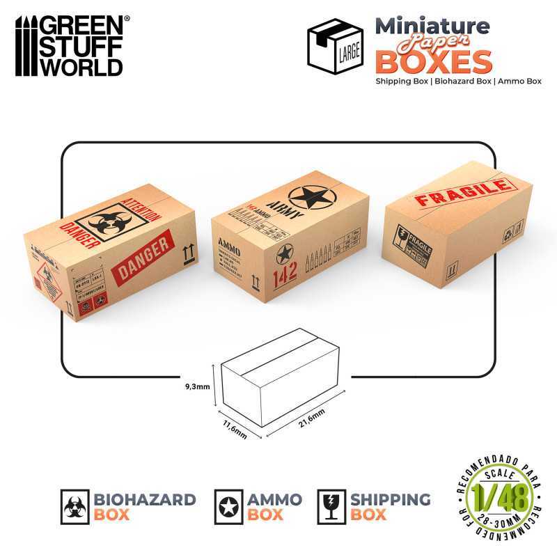 Green Stuff World 12476 Miniature Printed Boxes - Large
