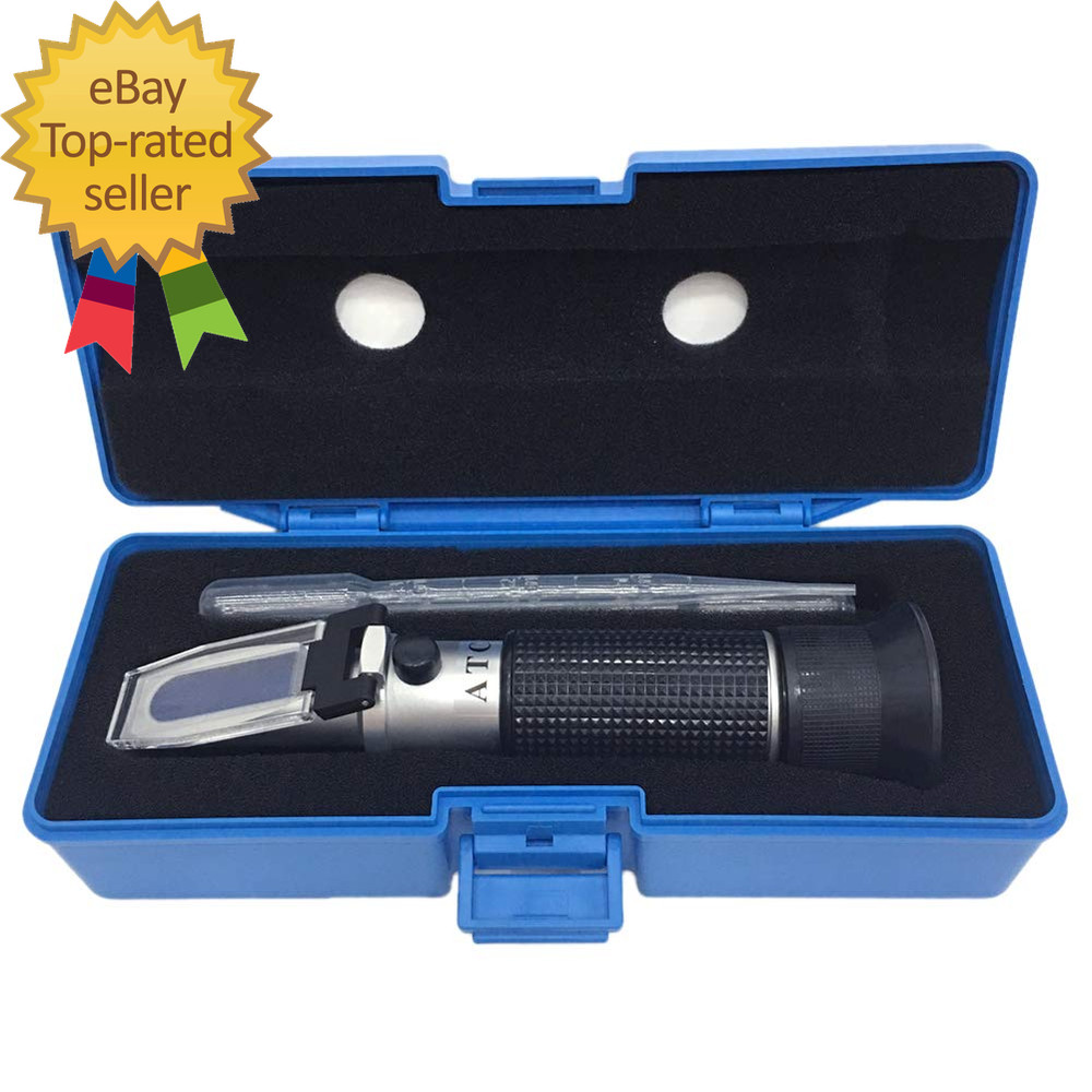 Brix Refractometer with ATC Dual Scale - Specific Gravity & Brix Hydrometer