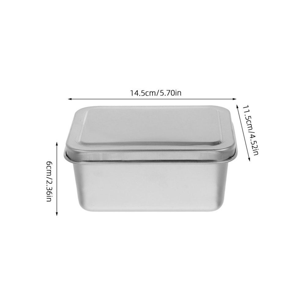 2pcs Baking Pan With Lid: Stainless Steel Food Storage Container - Rectangular