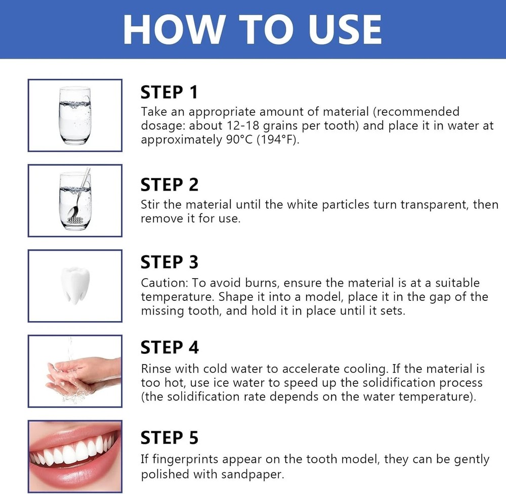 Teeth, Tooth Replacement Missing Teeth, Teeth Filling Kit Permanent with Tool,