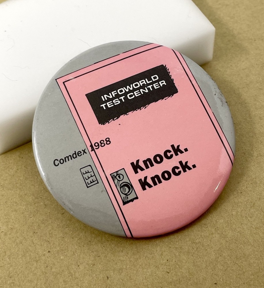 Comdex 1988 Pin Button Technology Software Infoworld Test Center