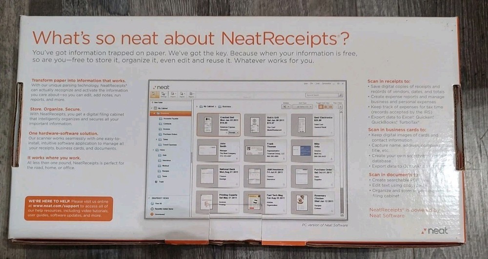 NeatReceipts Mobile Document Scanner Digital Filing System USB PC/Mac Missing CD