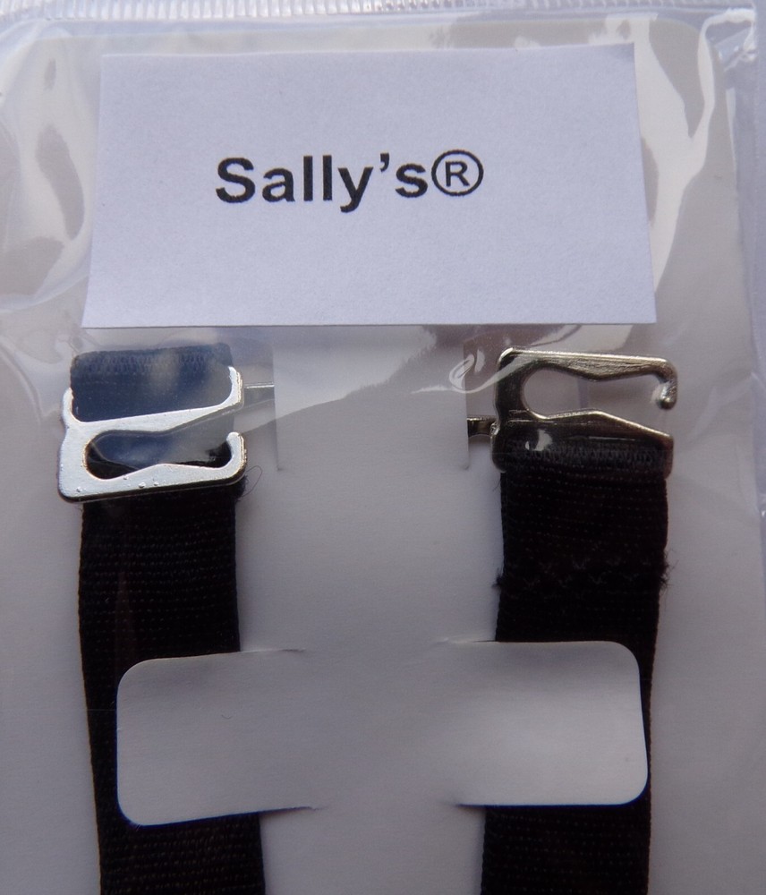 BLACK REPLACEMENT BRA STRAPS - ADJUSTABLE - (SIL) - 1CM WIDE