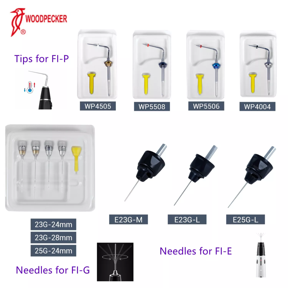 100% Woodpecker Obturation System Heated Pen Tips & Gutta-percha Gun Needles
